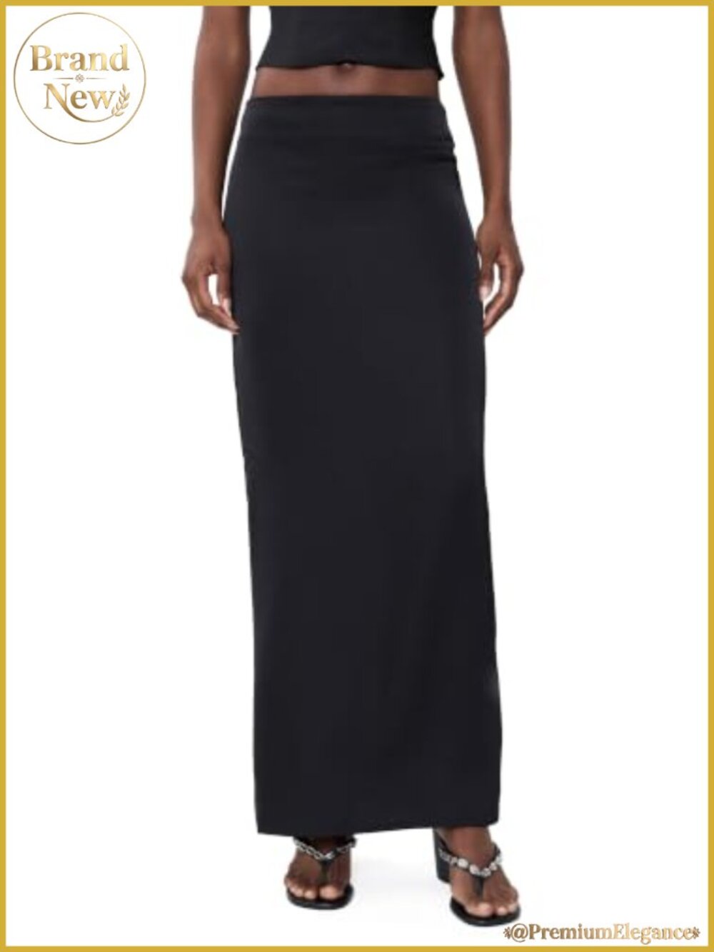 Lioness Women's Front Row Maxi Skirt Lightweight Satin Thigh-High Slit